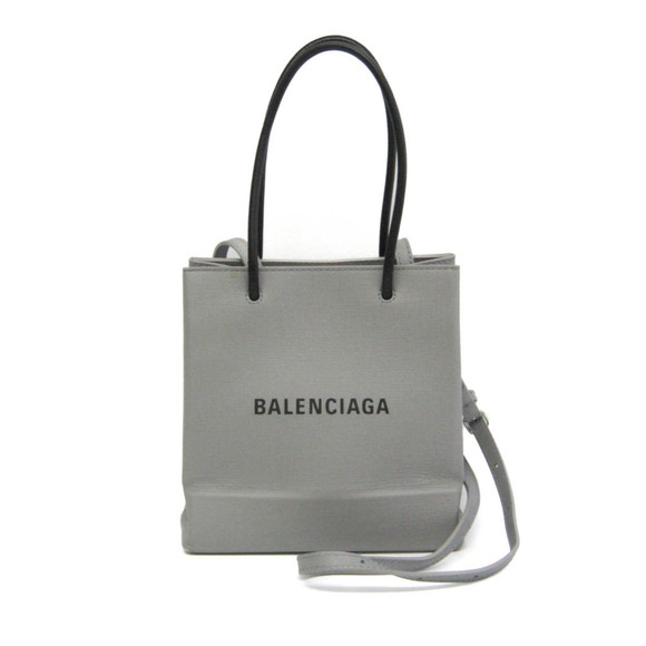 BALENCIAGA Gray Leather Shoulder Bag - Picture 1 of 13